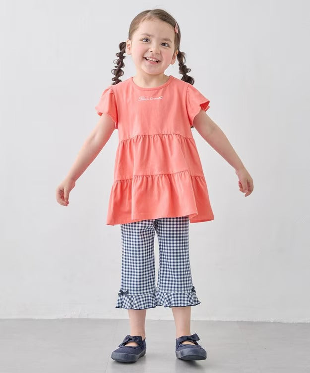 日本童裝 aF#a325 接觸冷感 花邊七分褲 90-140cm 女童款 夏季 PANTS