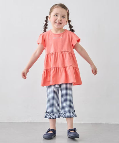 日本童裝 aF#a325 接觸冷感 花邊七分褲 90-140cm 女童款 夏季 PANTS