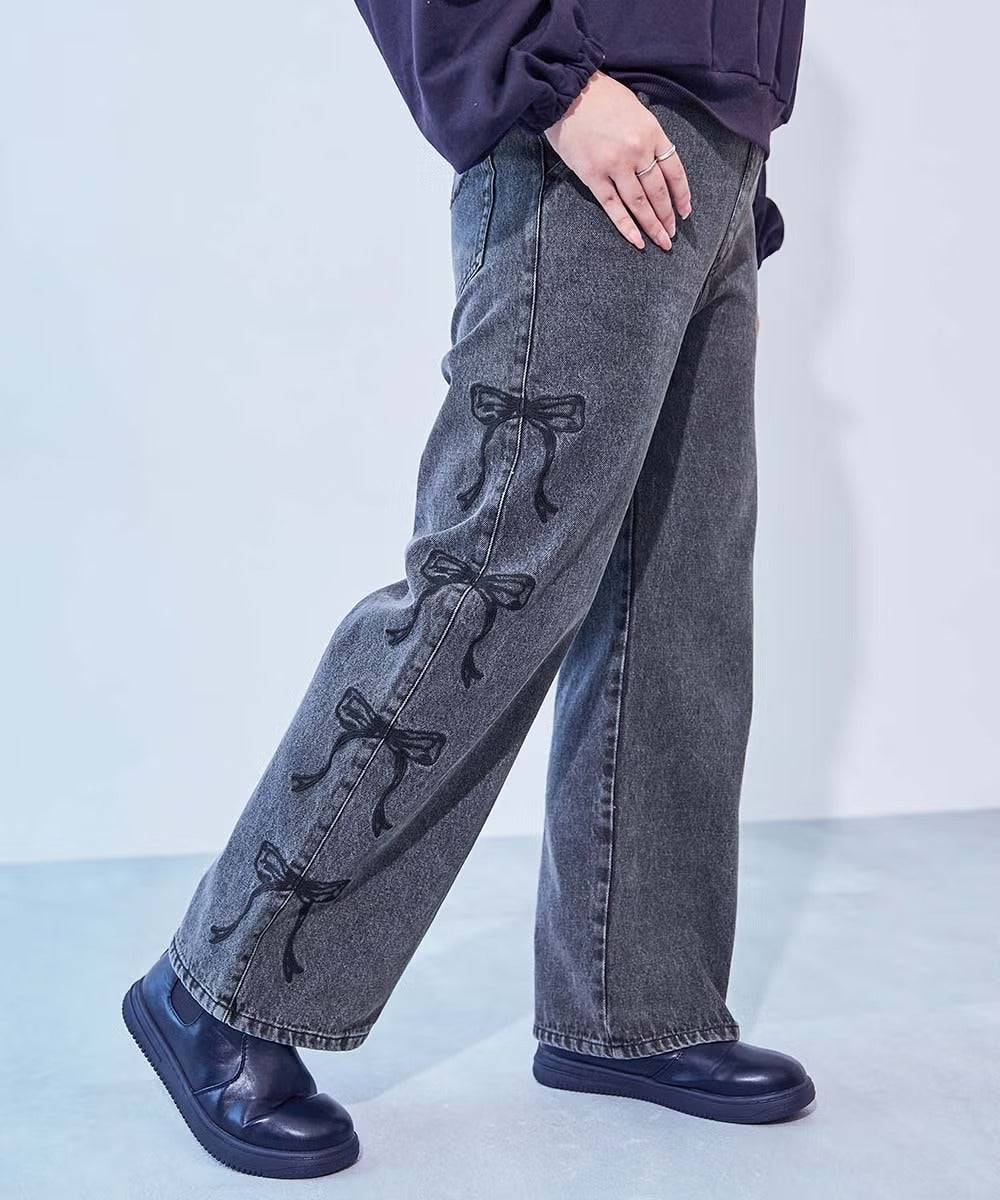日本童裝 dev!rock 牛仔闊腿褲 120-160cm 女童款 冬季 PANTS