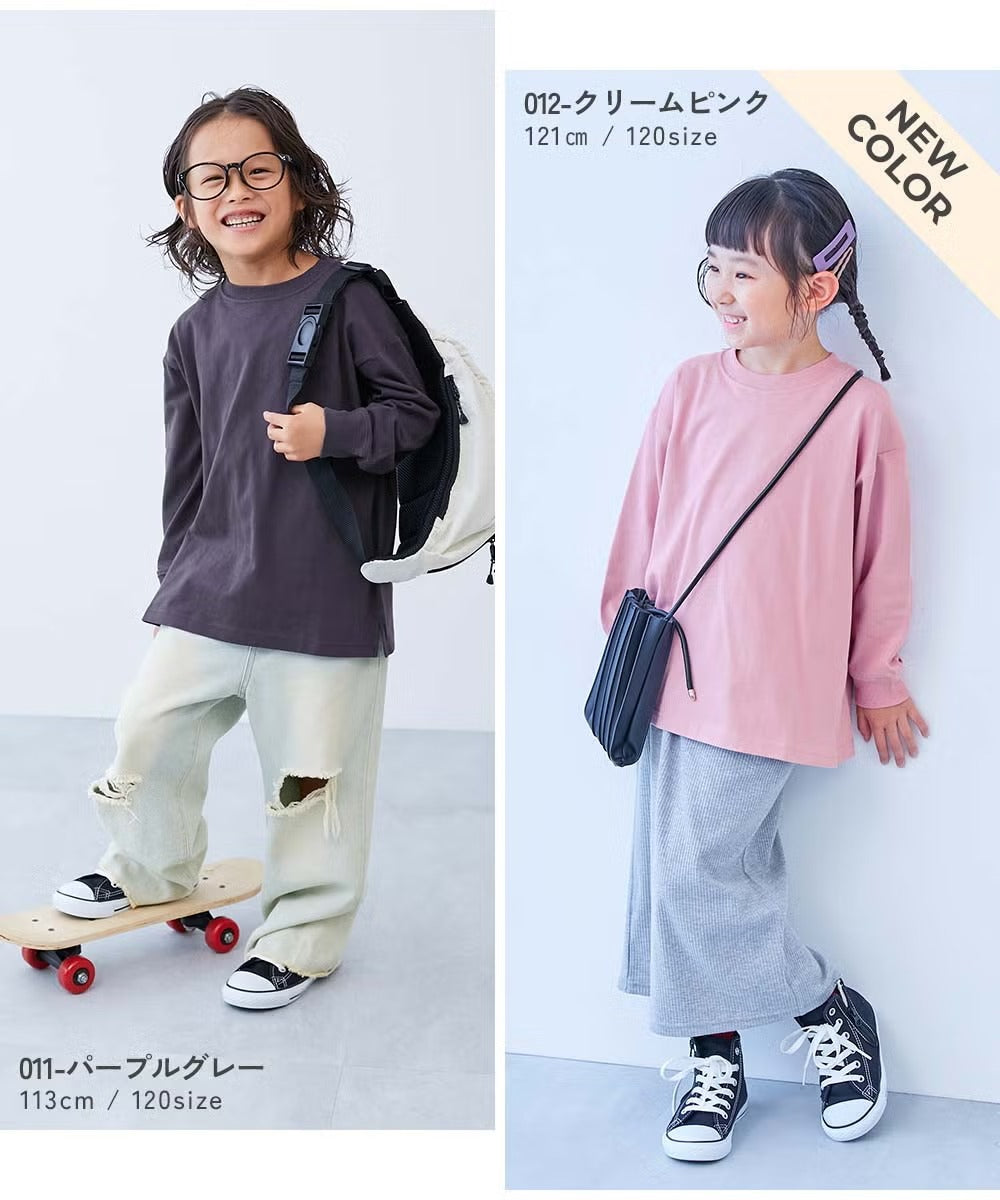 日本童裝 dev!rock 寬鬆版型羅紋袖長袖上衣 80-160cm 男童款/女童款 冬季 TOPS