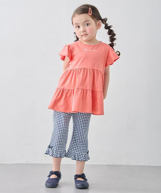 日本童裝 aF#a325 接觸冷感 花邊七分褲 90-140cm 女童款 夏季 PANTS