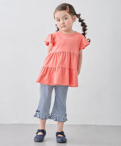 日本童裝 aF#a325 接觸冷感 花邊七分褲 90-140cm 女童款 夏季 PANTS