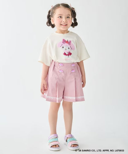 日本童裝 aF#a325 x Sanrio 接觸冷感 亮片圖案上衣 100-140cm 女童款 夏季 TOPS