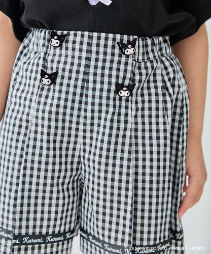 日本童裝 aF#a325 x Sanrio 圓弧鈕扣短褲 100-150cm 女童款 夏季 PANTS