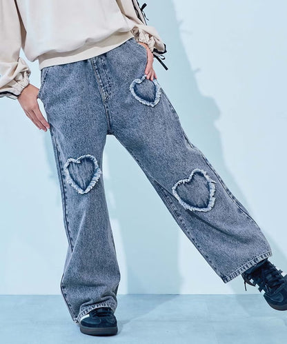 日本童裝 dev!rock 牛仔闊腿褲 120-160cm 女童款 冬季 PANTS