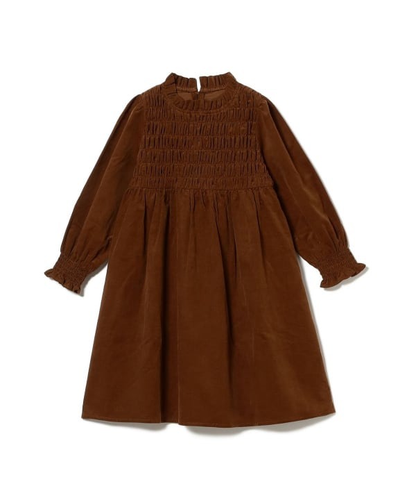 日本童裝 B:MING by BEAMS 燈芯絨皺褶連身裙 100-140cm 女童款 秋冬季 DRESSES