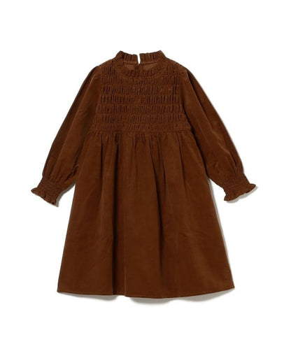 日本童裝 B:MING by BEAMS 燈芯絨皺褶連身裙 100-140cm 女童款 秋冬季 DRESSES