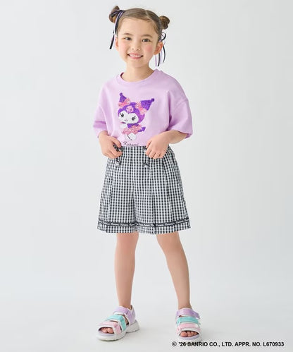 日本童裝 aF#a325 x Sanrio 圓弧鈕扣短褲 100-150cm 女童款 夏季 PANTS