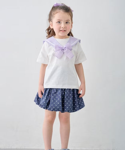 日本童裝 aF#a325 接觸冷感 2Way 水手領上衣 110-150cm 女童款 夏季 TOPS