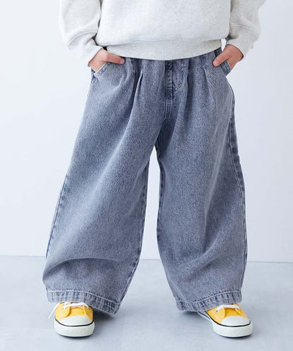 日本童裝 dev!rock 闊腿牛仔長褲 100-160cm 男童款/女童款 秋季 PANTS