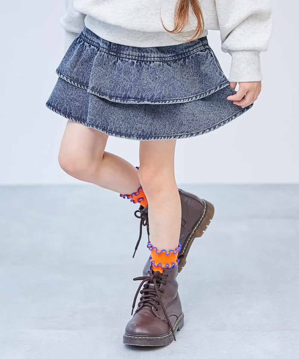 日本童裝 dev!rock 層層疊牛仔短裙 100-140cm 女童款 秋季 SKIRTS