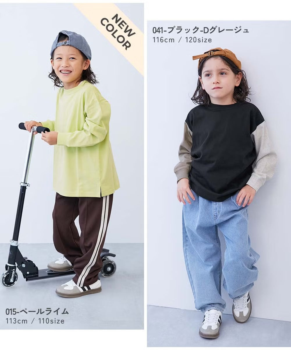 日本童裝 dev!rock 寬鬆版型羅紋袖長袖上衣 80-160cm 男童款/女童款 冬季 TOPS