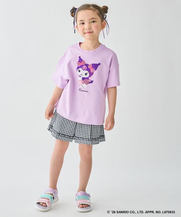 日本童裝 aF#a325 x Sanrio 圓弧鈕扣短褲 100-150cm 女童款 夏季 PANTS