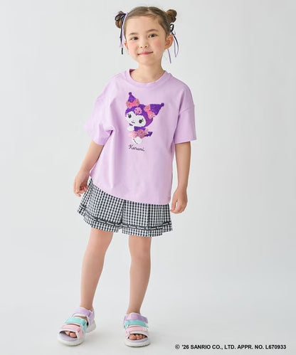 日本童裝 aF#a325 x Sanrio 接觸冷感 亮片圖案上衣 100-140cm 女童款 夏季 TOPS
