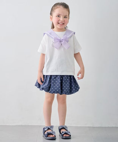 日本童裝 aF#a325 接觸冷感 2Way 水手領上衣 110-150cm 女童款 夏季 TOPS