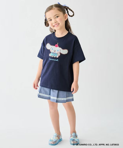 日本童裝 aF#a325 x Sanrio 接觸冷感 亮片圖案上衣 100-140cm 女童款 夏季 TOPS