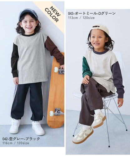 日本童裝 dev!rock 寬鬆版型羅紋袖長袖上衣 80-160cm 男童款/女童款 冬季 TOPS