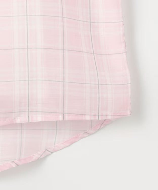 日本童裝 aF#a325 接觸冷感 露肩拼接格紋襯衫 110-150cm 女童款 夏季 TOPS (副本)