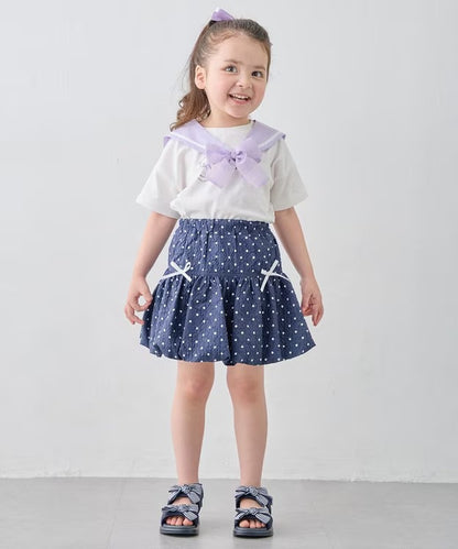 日本童裝 aF#a325 接觸冷感 2Way 水手領上衣 110-150cm 女童款 夏季 TOPS
