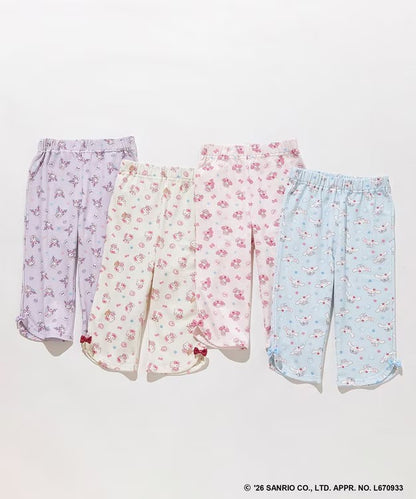 日本童裝 aF#a325 x Sanrio 接觸冷感 蝴蝶結七分褲 100-130cm 女童款 夏季 PANTS