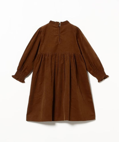 日本童裝 B:MING by BEAMS 燈芯絨皺褶連身裙 100-140cm 女童款 秋冬季 DRESSES
