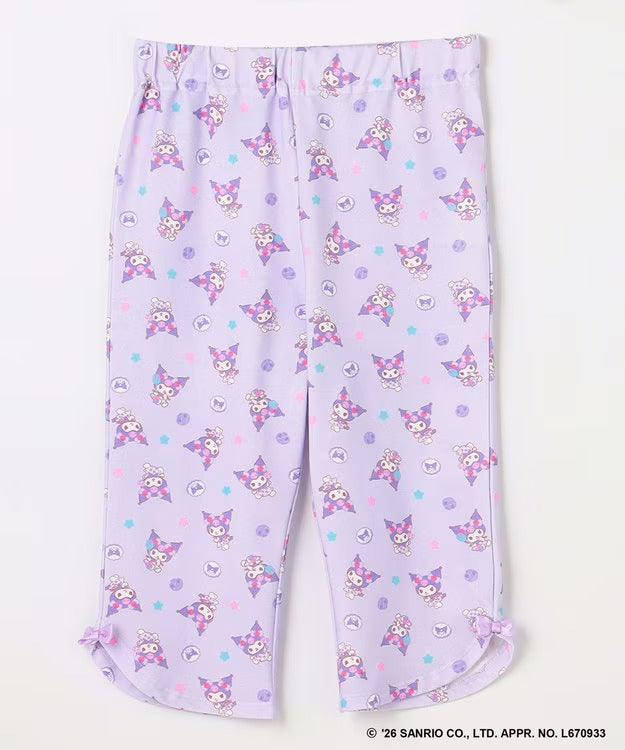 日本童裝 aF#a325 x Sanrio 接觸冷感 蝴蝶結七分褲 100-130cm 女童款 夏季 PANTS