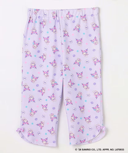 日本童裝 aF#a325 x Sanrio 接觸冷感 蝴蝶結七分褲 100-130cm 女童款 夏季 PANTS