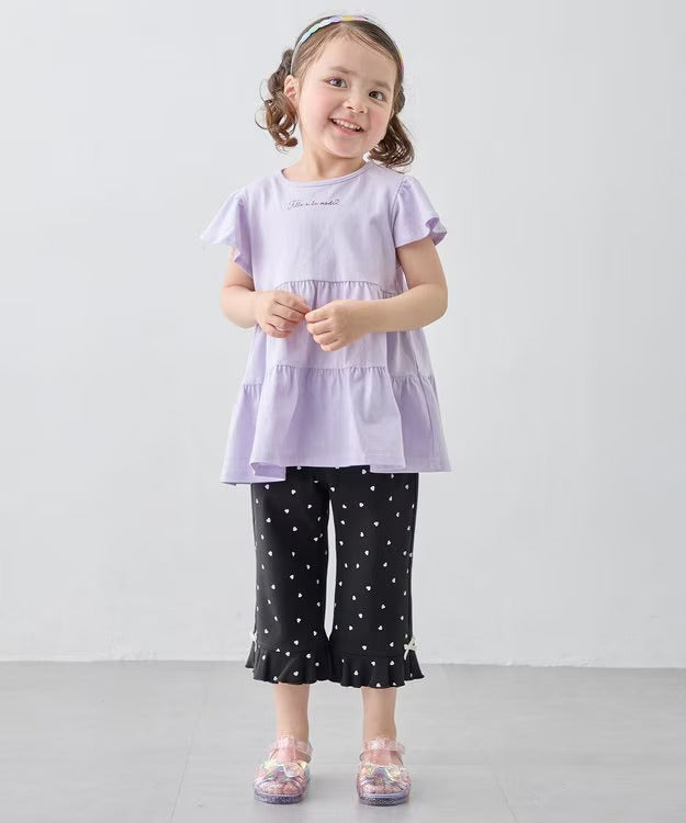 日本童裝 aF#a325 接觸冷感 花邊七分褲 90-140cm 女童款 夏季 PANTS