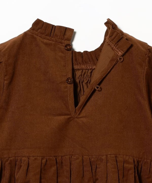 日本童裝 B:MING by BEAMS 燈芯絨皺褶連身裙 100-140cm 女童款 秋冬季 DRESSES