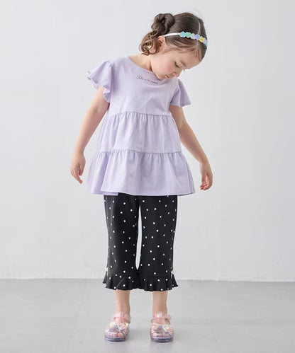 日本童裝 aF#a325 接觸冷感 花邊七分褲 90-140cm 女童款 夏季 PANTS