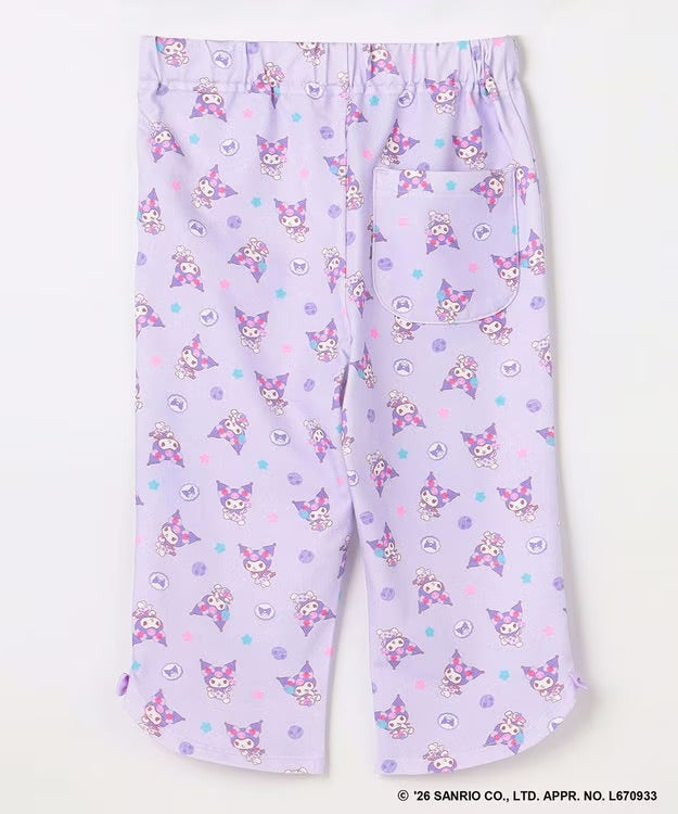 日本童裝 aF#a325 x Sanrio 接觸冷感 蝴蝶結七分褲 100-130cm 女童款 夏季 PANTS