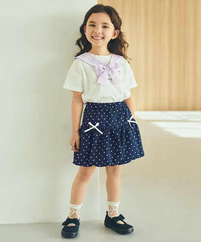 日本童裝 aF#a325 接觸冷感 2Way 水手領上衣 110-150cm 女童款 夏季 TOPS