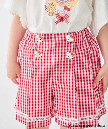 日本童裝 aF#a325 x Sanrio 圓弧鈕扣短褲 100-150cm 女童款 夏季 PANTS