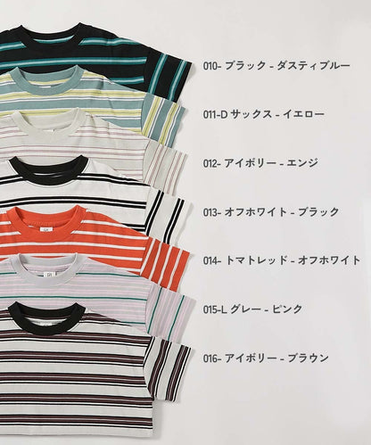 日本童裝 dev!rock 耐穿 耐洗不易變形 條紋短袖上衣 80-160cm 男童款/女童款 TOPS 夏季