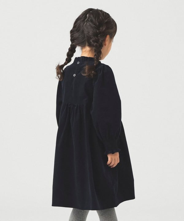 日本童裝 B:MING by BEAMS 燈芯絨皺褶連身裙 100-140cm 女童款 秋冬季 DRESSES