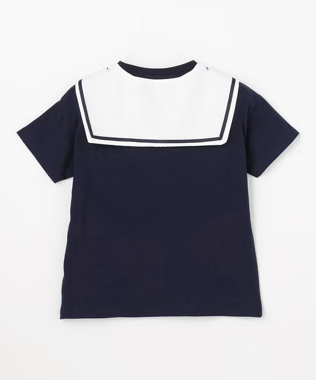 日本童裝 aF#a325 接觸冷感 2Way 水手領上衣 110-150cm 女童款 夏季 TOPS