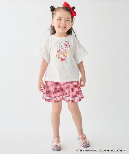 日本童裝 aF#a325 x Sanrio 圓弧鈕扣短褲 100-150cm 女童款 夏季 PANTS