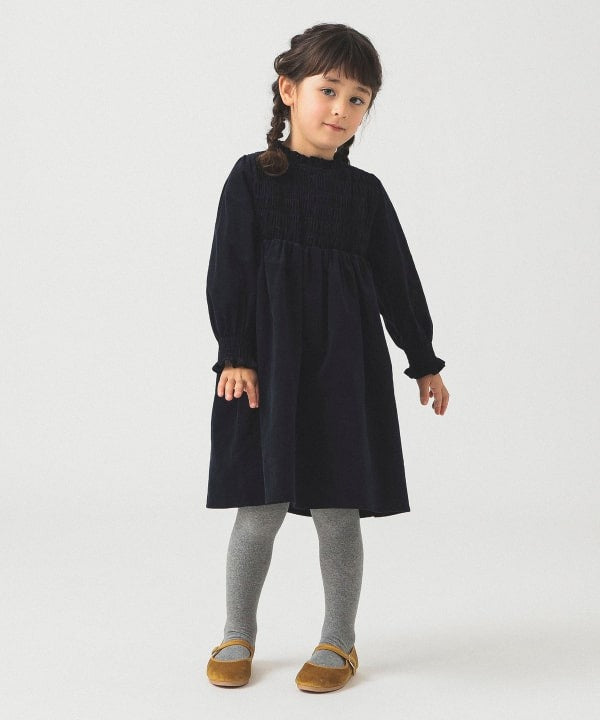 日本童裝 B:MING by BEAMS 燈芯絨皺褶連身裙 100-140cm 女童款 秋冬季 DRESSES