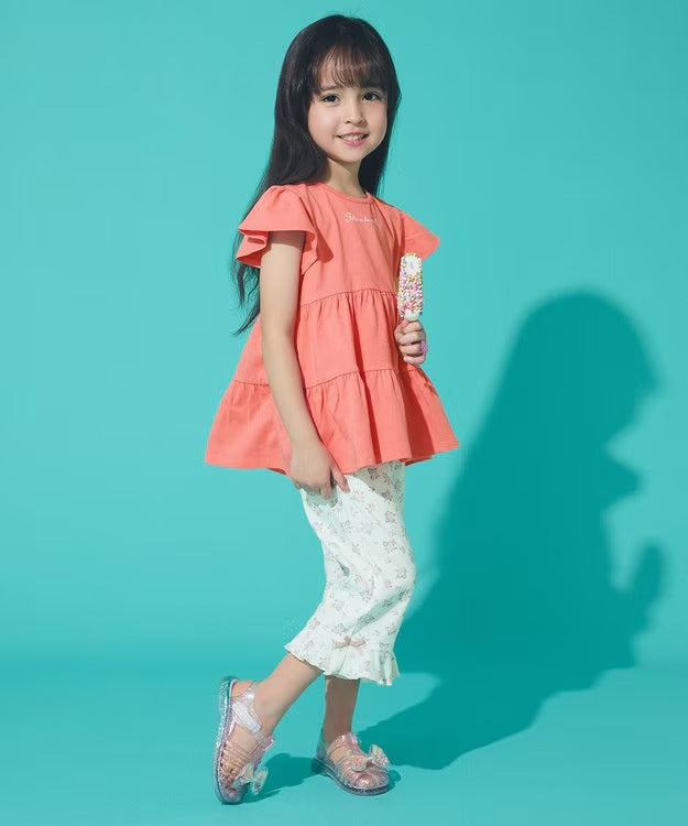 日本童裝 aF#a325 接觸冷感 花邊七分褲 90-140cm 女童款 夏季 PANTS