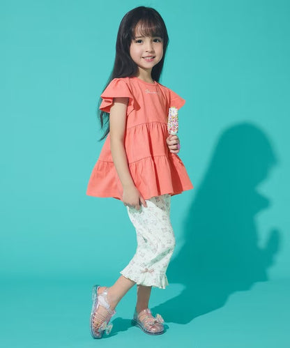 日本童裝 aF#a325 接觸冷感 花邊七分褲 90-140cm 女童款 夏季 PANTS