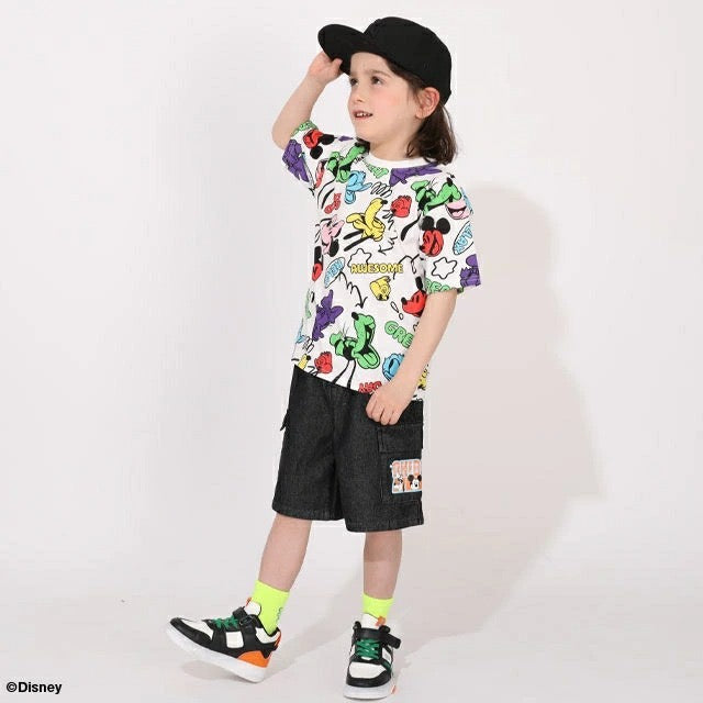 Japanese BDL x Disney parent-child print tops (80-150cm) for boys and girls (summer TOPS) 