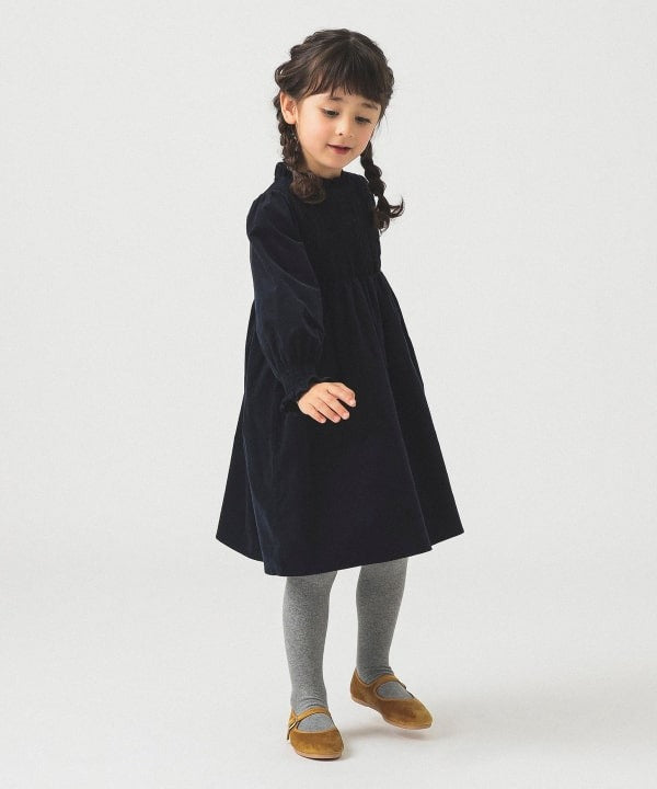 日本童裝 B:MING by BEAMS 燈芯絨皺褶連身裙 100-140cm 女童款 秋冬季 DRESSES