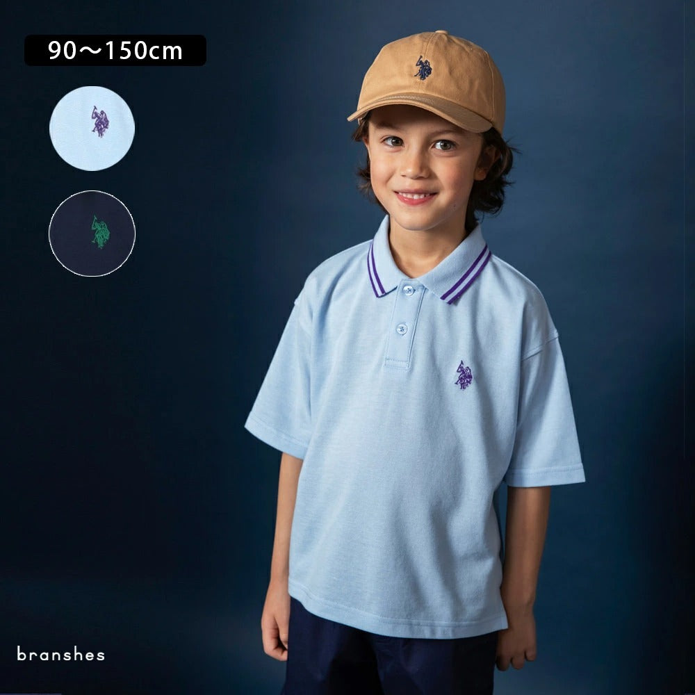 日本童裝 Branshes 【U.S. POLO ASSN.】珠地短袖polo上衣 90-150cm 男童款 夏季 TOPS
