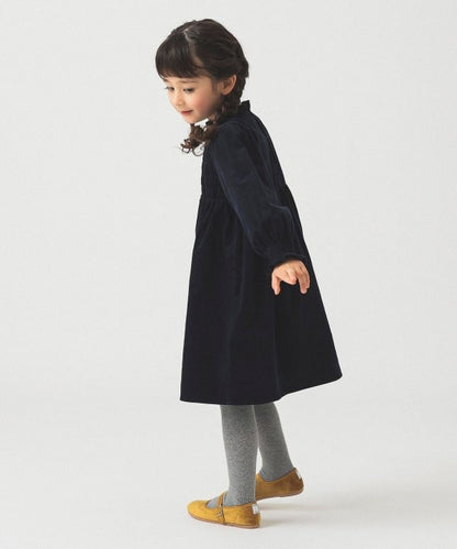 日本童裝 B:MING by BEAMS 燈芯絨皺褶連身裙 100-140cm 女童款 秋冬季 DRESSES