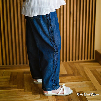 日本童裝 Branshes 接觸冷感 花邊牛仔褲 80-150cm 女童款 夏季 PANTS
