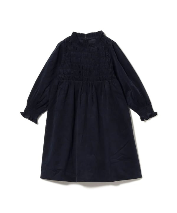 日本童裝 B:MING by BEAMS 燈芯絨皺褶連身裙 100-140cm 女童款 秋冬季 DRESSES