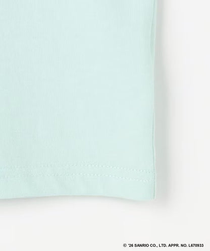 日本童裝 aF#a325 x Sanrio 接觸冷感 蝴蝶結花邊袖上衣 90-150cm 女童款 夏季 TOPS