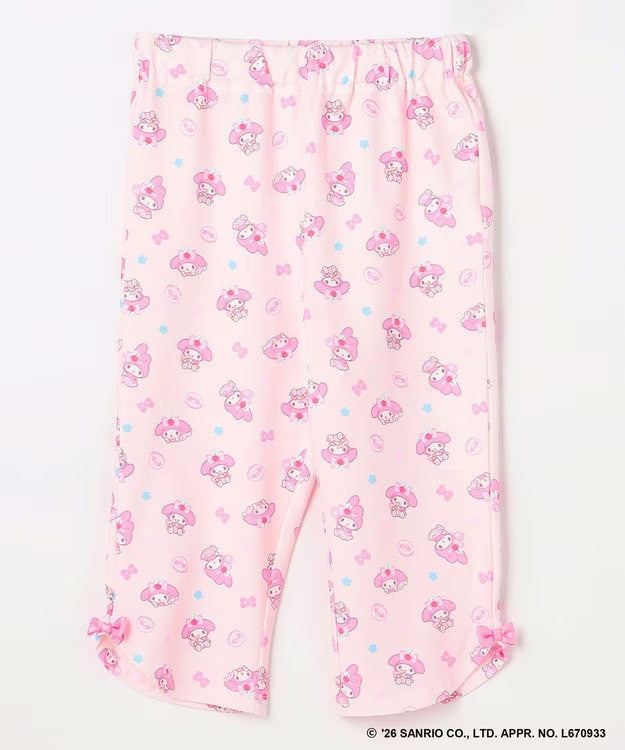 日本童裝 aF#a325 x Sanrio 接觸冷感 蝴蝶結七分褲 100-130cm 女童款 夏季 PANTS