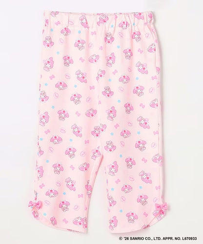 日本童裝 aF#a325 x Sanrio 接觸冷感 蝴蝶結七分褲 100-130cm 女童款 夏季 PANTS