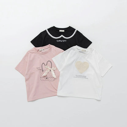 日本童裝 Branshes 印花短袖上衣 80-150cm 女童款 夏季 TOPS